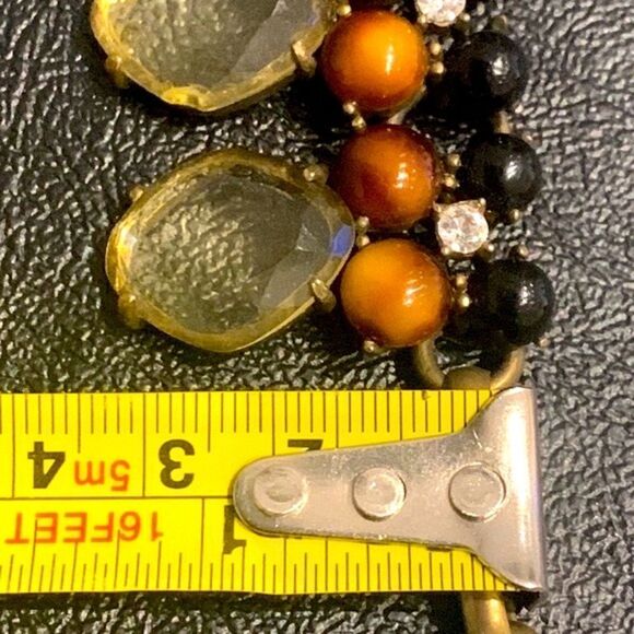 Gerard Yosca Vintage 80s Bib Statement Faux Topaz Crystal Boho 1980s Necklace - Picture 8 of 9